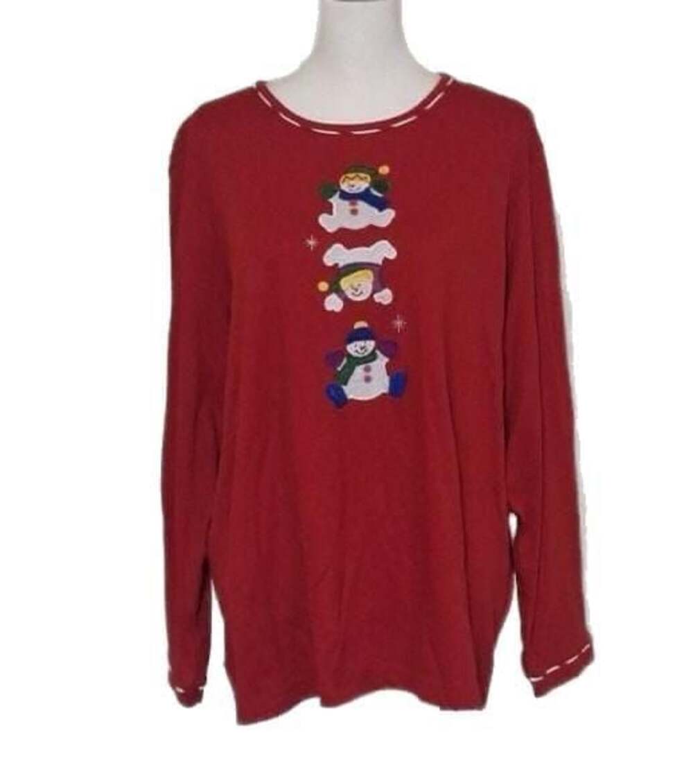 NWT Red‎ Snowman Lightweight Christmas Shirt Sz. 2X, Buttons, Teacher